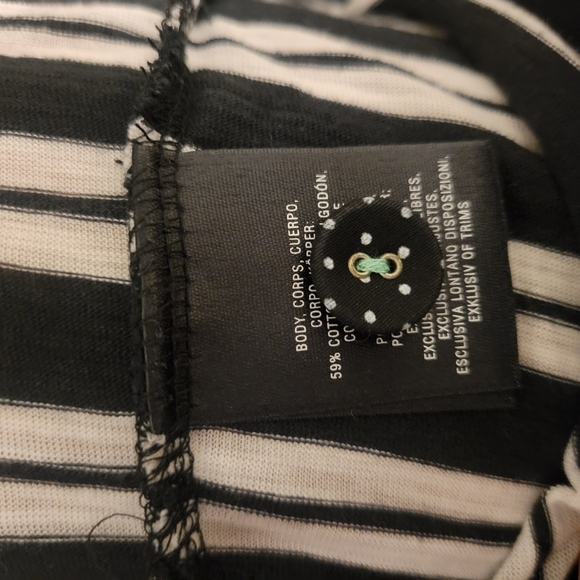 Anthropologie Black and White Striped Buttoned Blouse - Picture 6 of 7